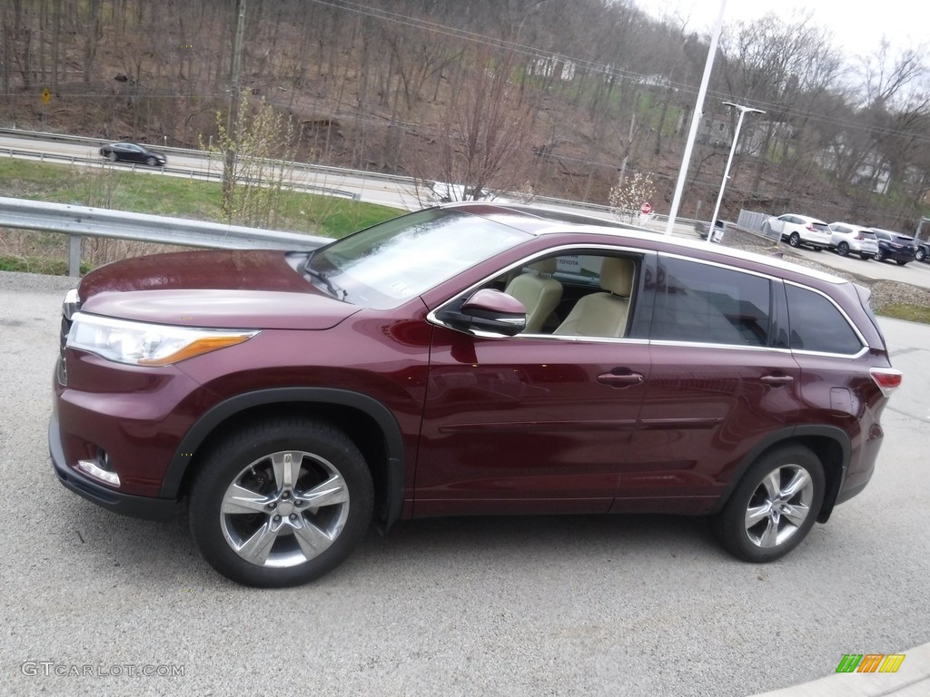 2015 Highlander Limited AWD - Ooh La La Rouge Mica / Almond photo #15