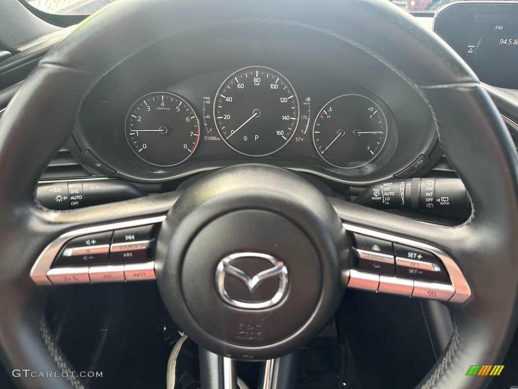 2019 Mazda MAZDA3 Hatchback Black Steering Wheel Photo #145886342