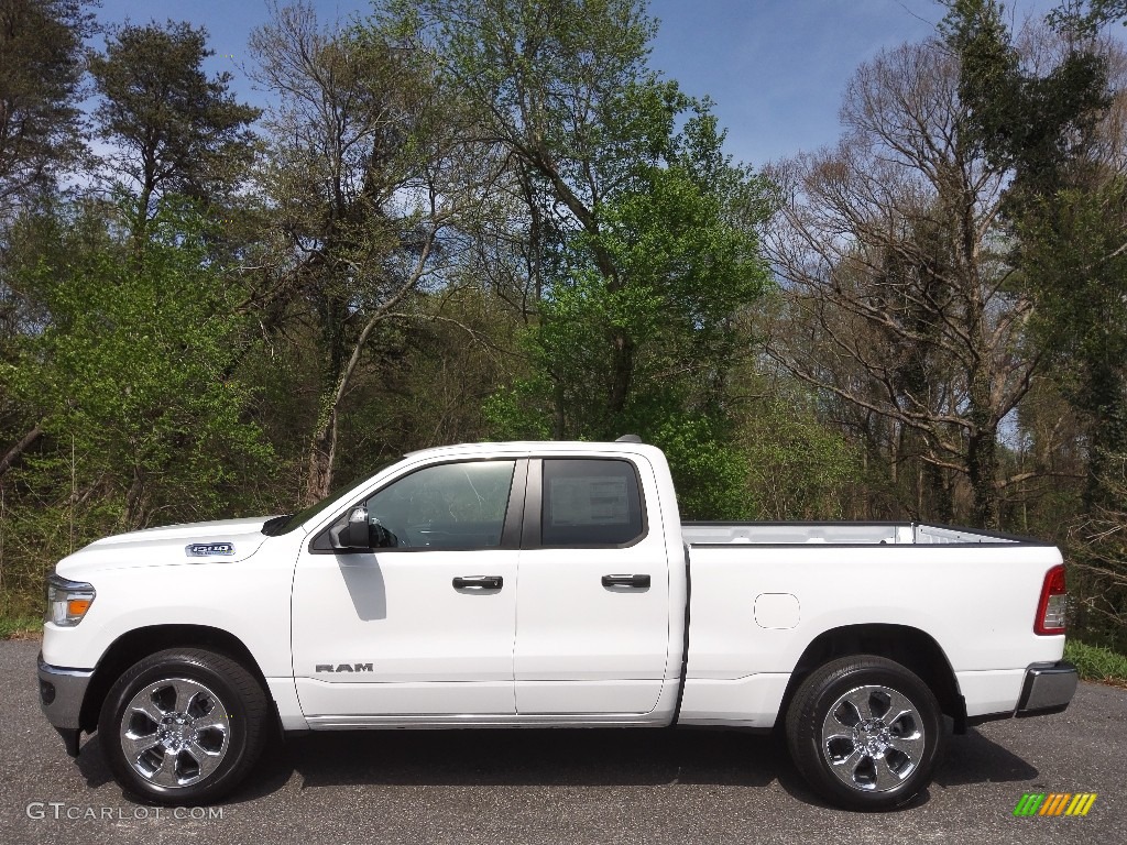 Bright White 2023 Ram 1500 Big Horn Quad Cab 4x4 Exterior Photo #145889183