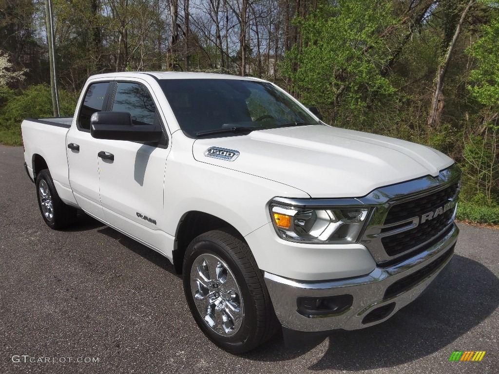 Bright White 2023 Ram 1500 Big Horn Quad Cab 4x4 Exterior Photo #145889192