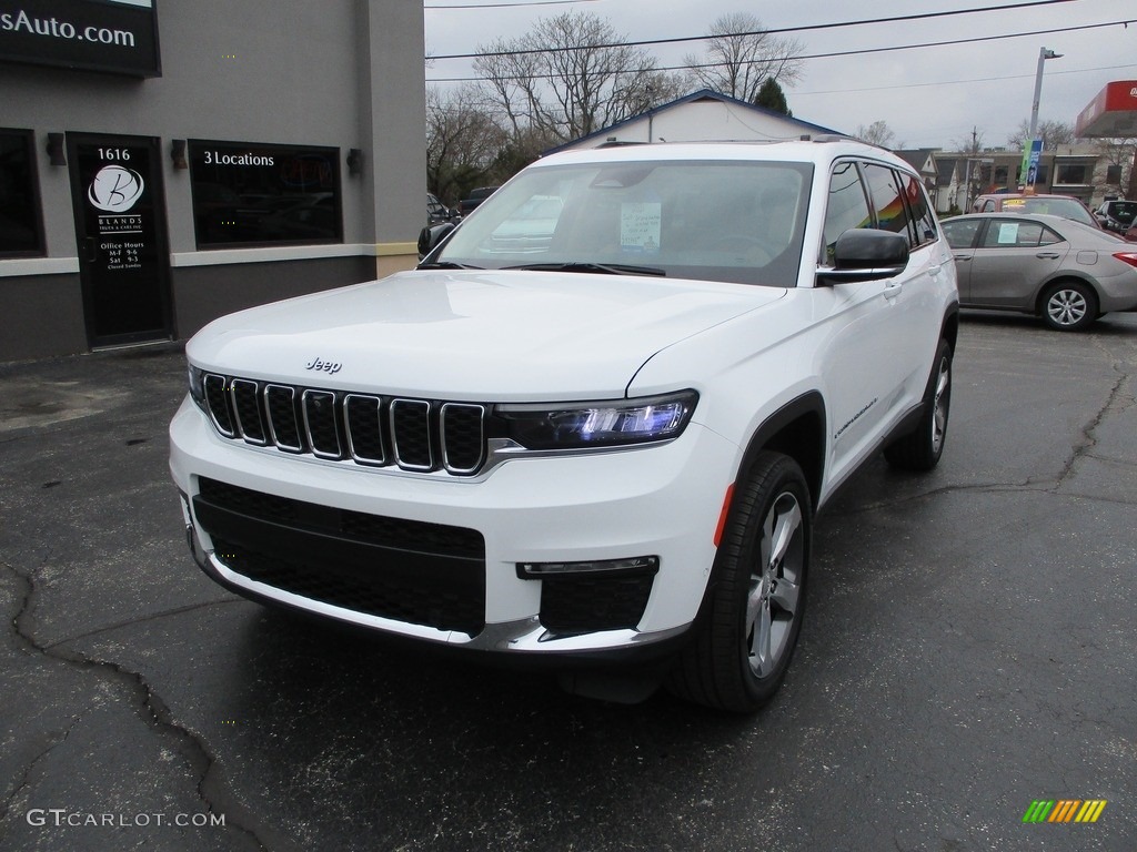 2021 Grand Cherokee L Limited 4x4 - Bright White / Global Black/Wicker Beige photo #2