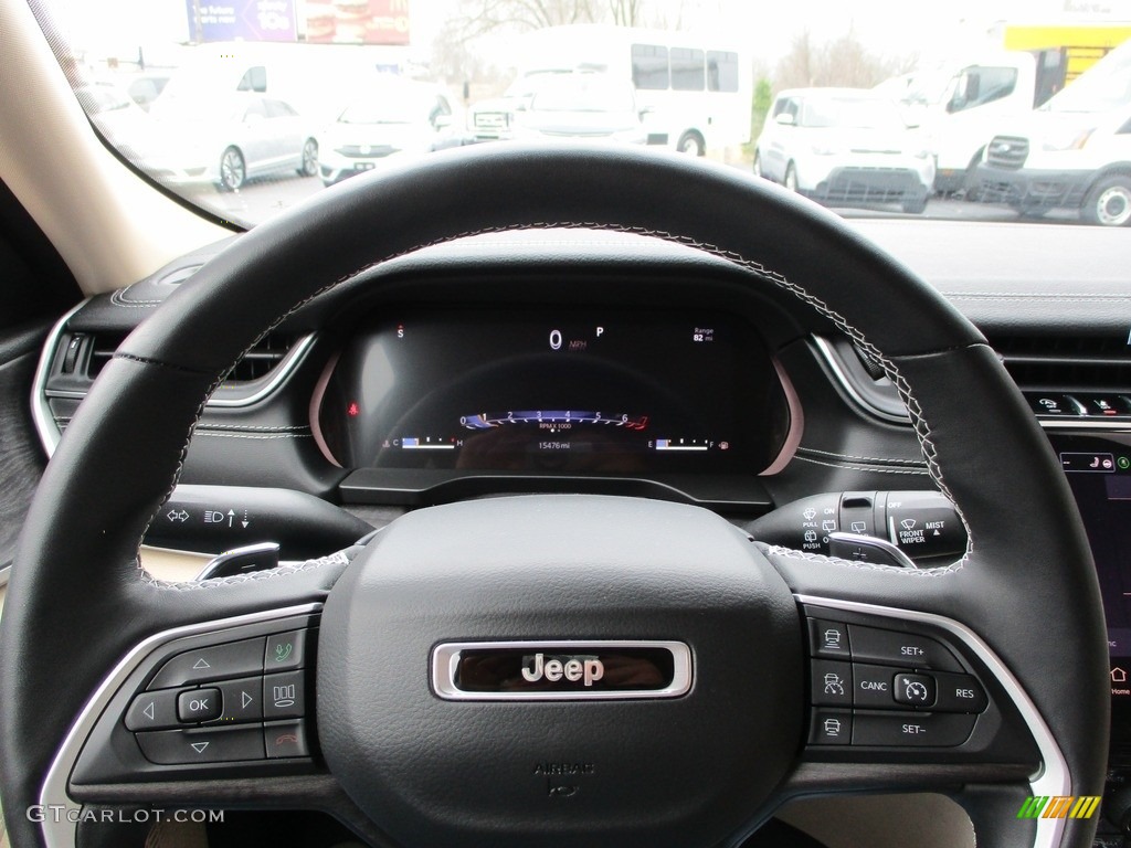 2021 Jeep Grand Cherokee L Limited 4x4 Global Black/Wicker Beige Steering Wheel Photo #145889805