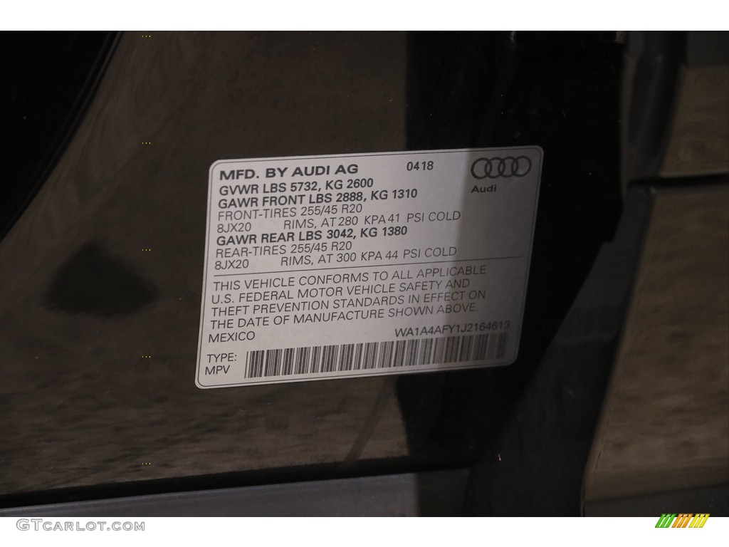 2018 SQ5 3.0 TFSI Premium Plus - Brilliant Black / Black photo #24