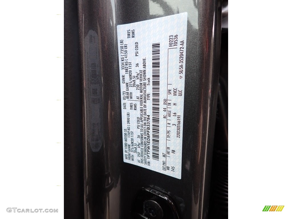 2023 F150 Color Code M7 for Carbonized Gray Metallic Photo #145890132