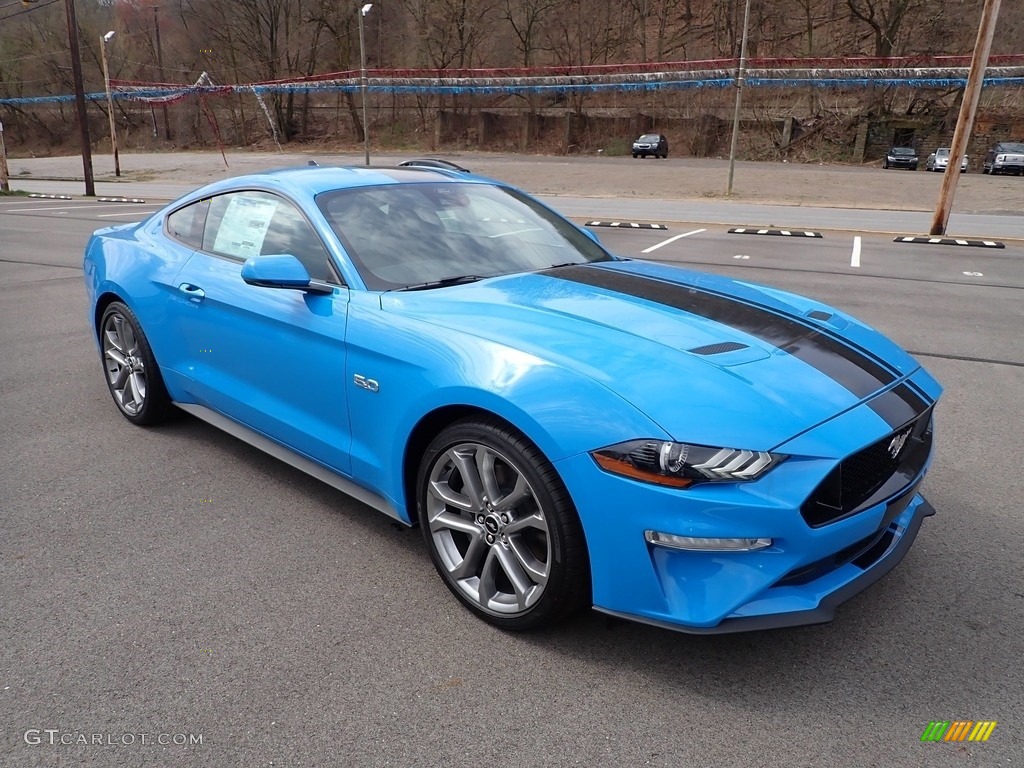 Grabber Blue Metallic 2023 Ford Mustang GT Premium Fastback Exterior Photo #145891683