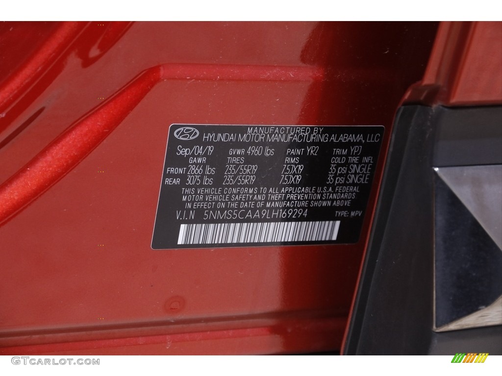 2020 Santa Fe Limited AWD - Lava Orange / Espresso/Gray photo #21
