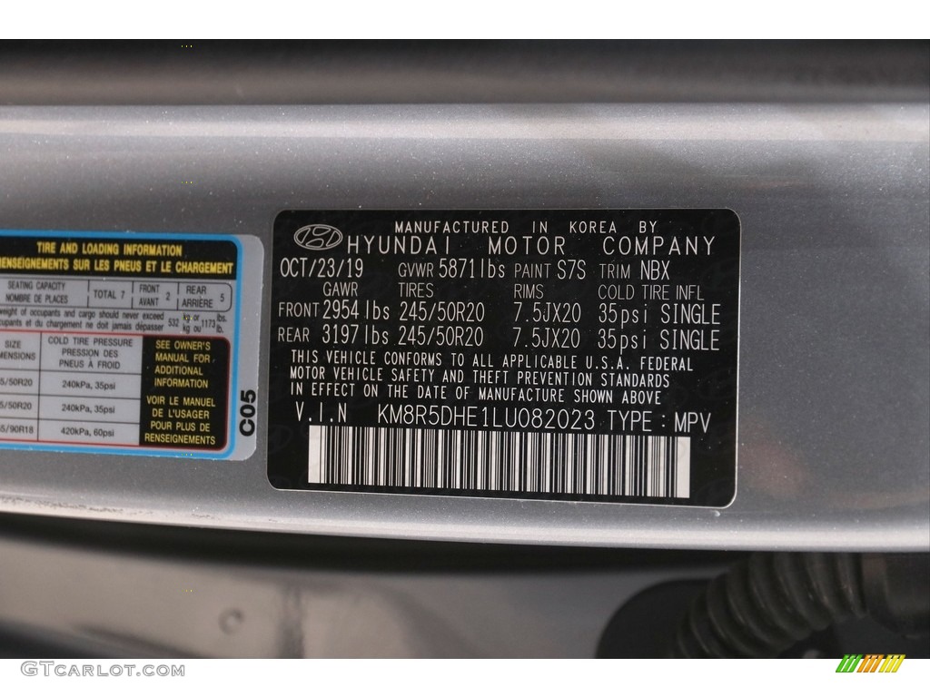 2020 Palisade Limited AWD - Lagoon Silver / Black photo #24