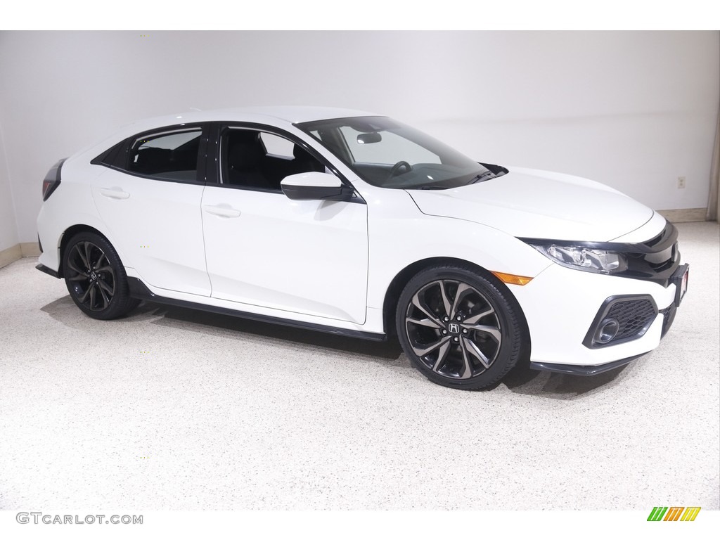 2019 Civic Sport Hatchback - White Orchid Pearl / Black photo #1