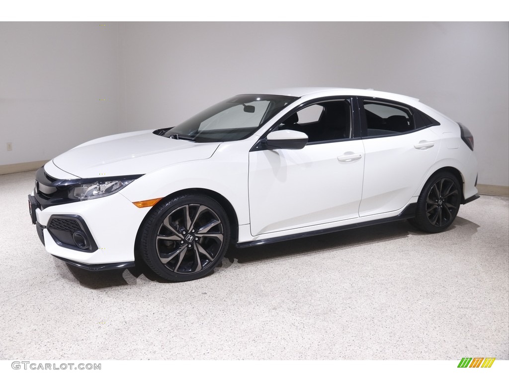 2019 Civic Sport Hatchback - White Orchid Pearl / Black photo #3
