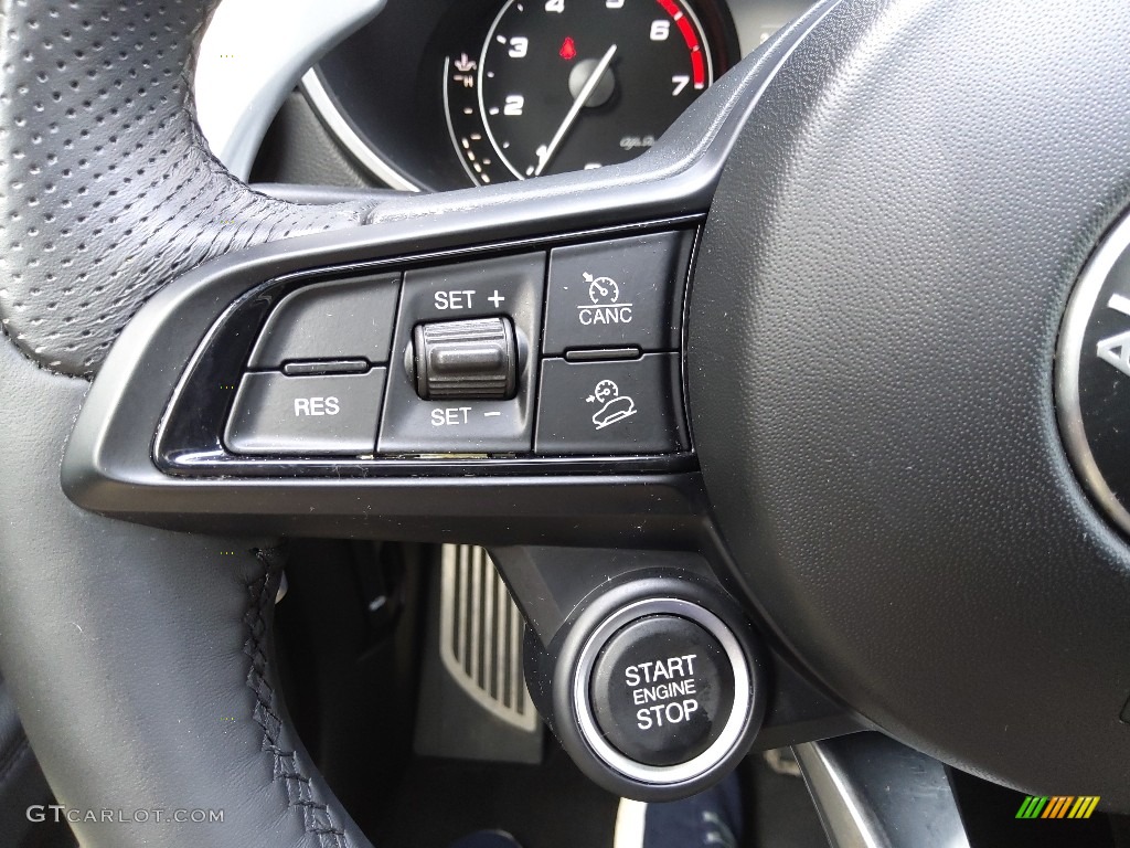 2020 Alfa Romeo Stelvio Sport AWD Black Steering Wheel Photo #145903056