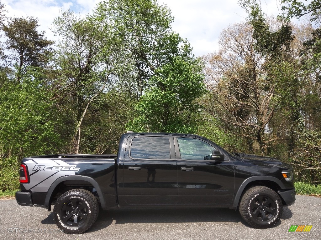 Diamond Black Crystal Pearl 2021 Ram 1500 Rebel Crew Cab 4x4 Exterior Photo #145903212