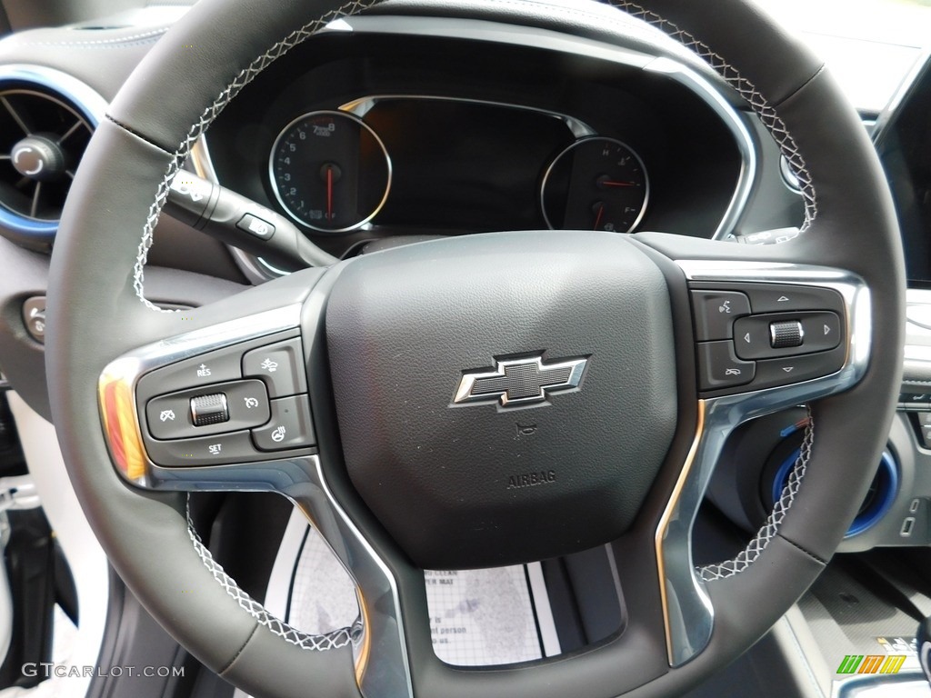 2023 Chevrolet Blazer RS AWD Jet Black/Nightshift Blue Steering Wheel Photo #145904225