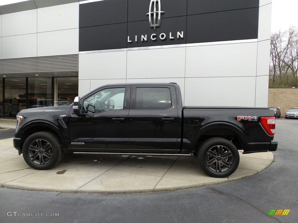 Agate Black Metallic 2022 Ford F150 Lariat SuperCrew 4x4 Exterior Photo #145905620