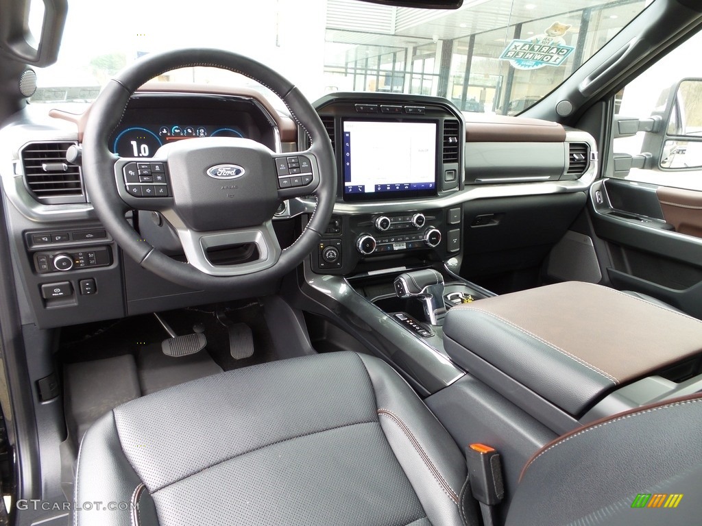 Black Interior 2022 Ford F150 Lariat SuperCrew 4x4 Photo #145905785