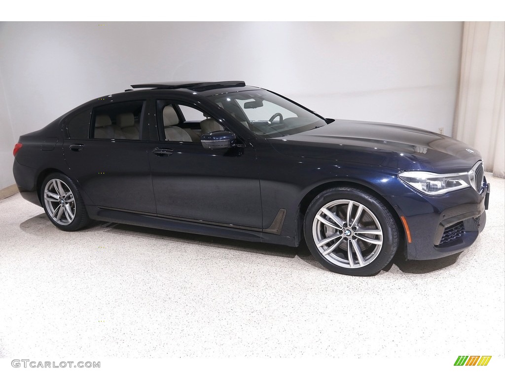 2017 7 Series 750i xDrive Sedan - Carbon Black Metallic / Ivory White/Black photo #1