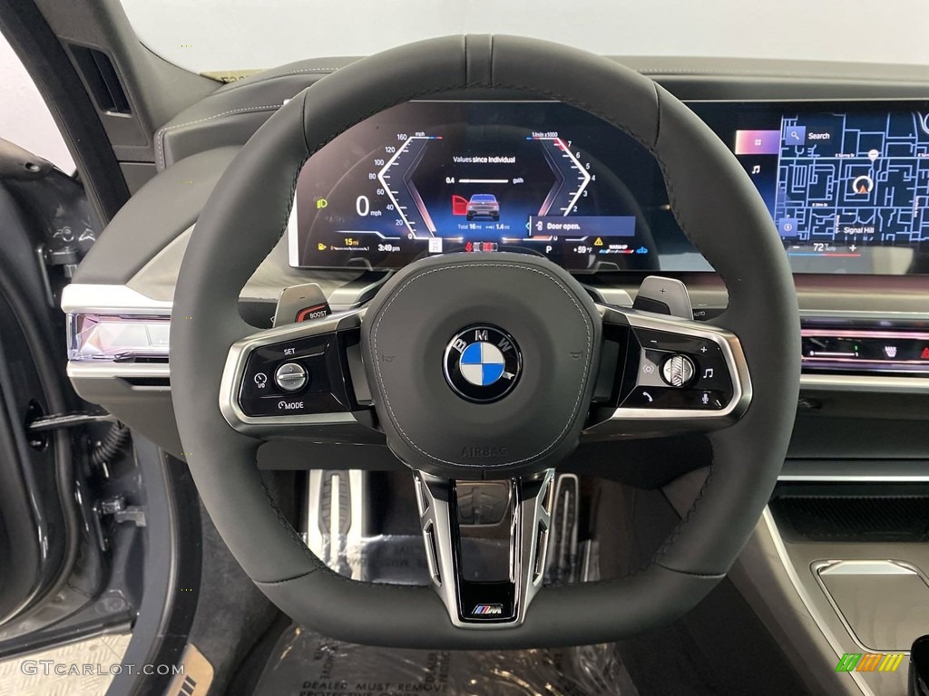 2023 BMW 7 Series 740i Sedan Black Steering Wheel Photo #145910468