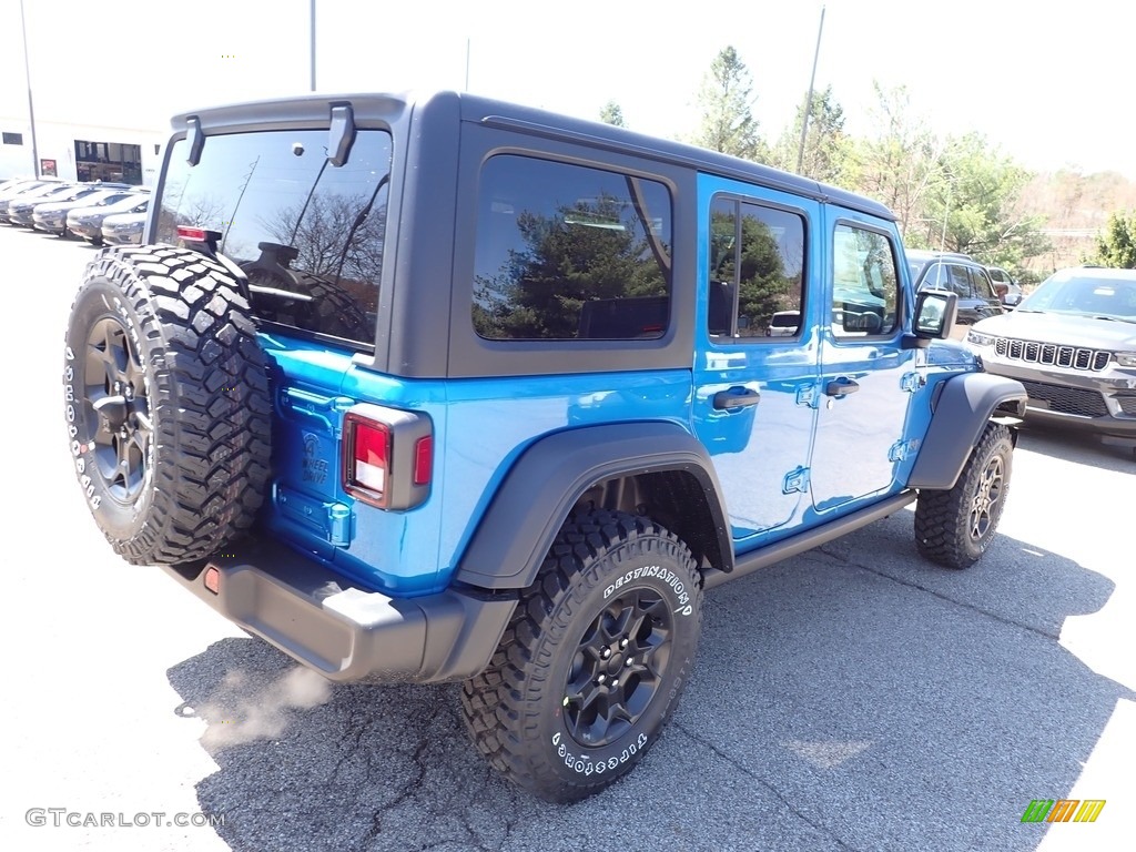 2023 Wrangler Unlimited Willys 4XE Hybrid - Hydro Blue Pearl / Black photo #5