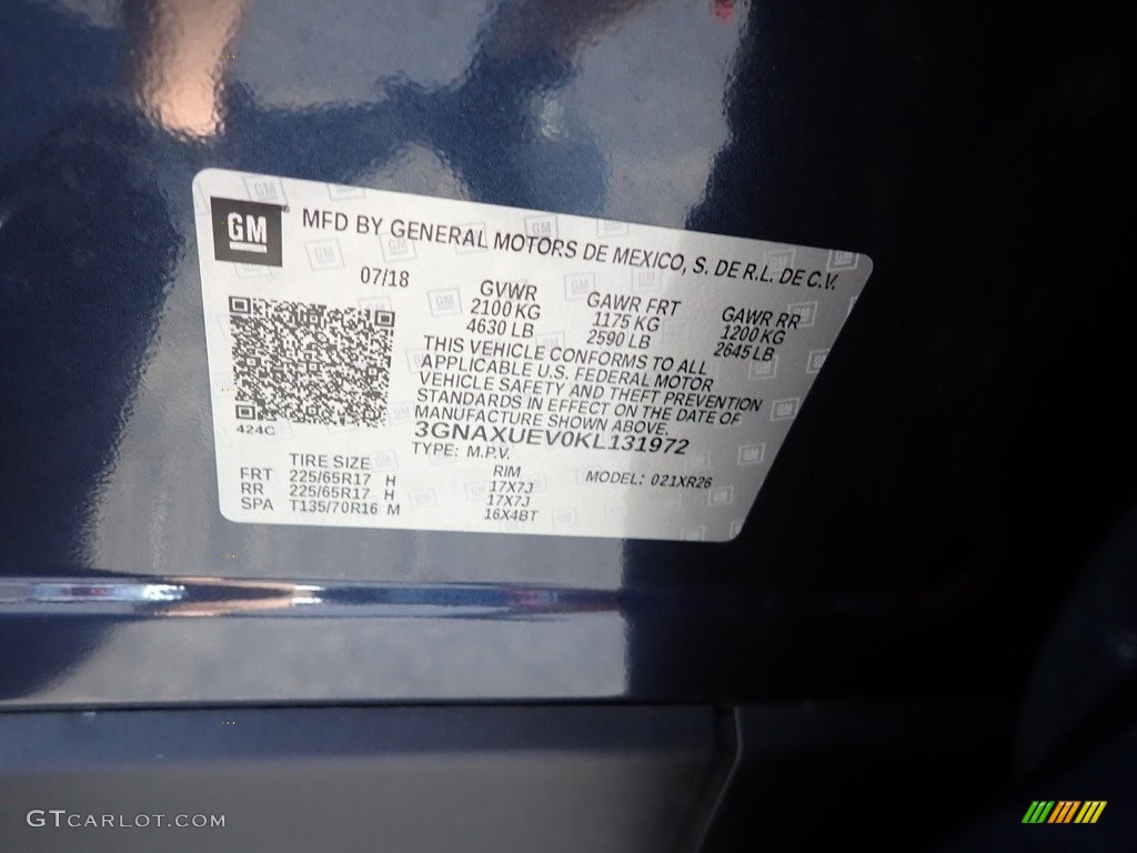 2019 Equinox LT AWD - Storm Blue Metallic / Jet Black photo #30