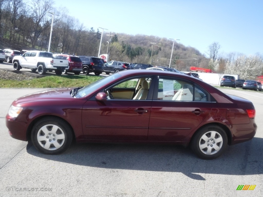 2009 Sonata GLS - Dark Cherry Red / Camel photo #11