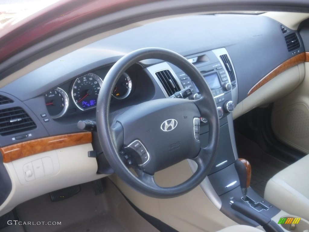 2009 Sonata GLS - Dark Cherry Red / Camel photo #17