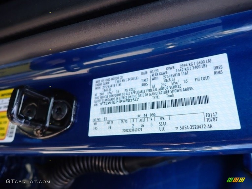 2023 F150 XLT SuperCrew 4x4 - Atlas Blue Metallic / Black photo #20