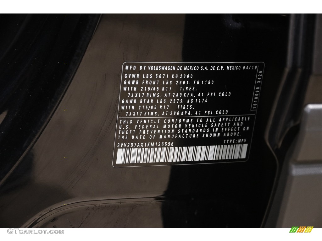 2019 Tiguan SE 4MOTION - Deep Black Pearl / Titan Black photo #21