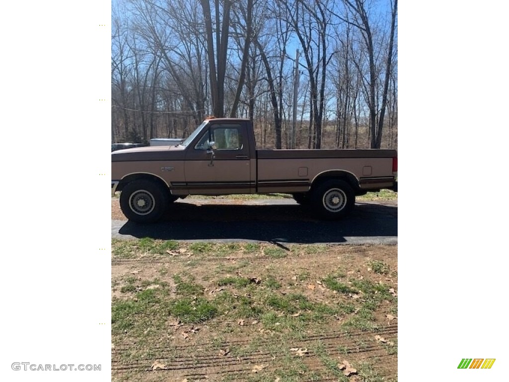 Dark Chestnut Metallic 1989 Ford F250 XLT Lariat Regular Cab Exterior Photo #145927072