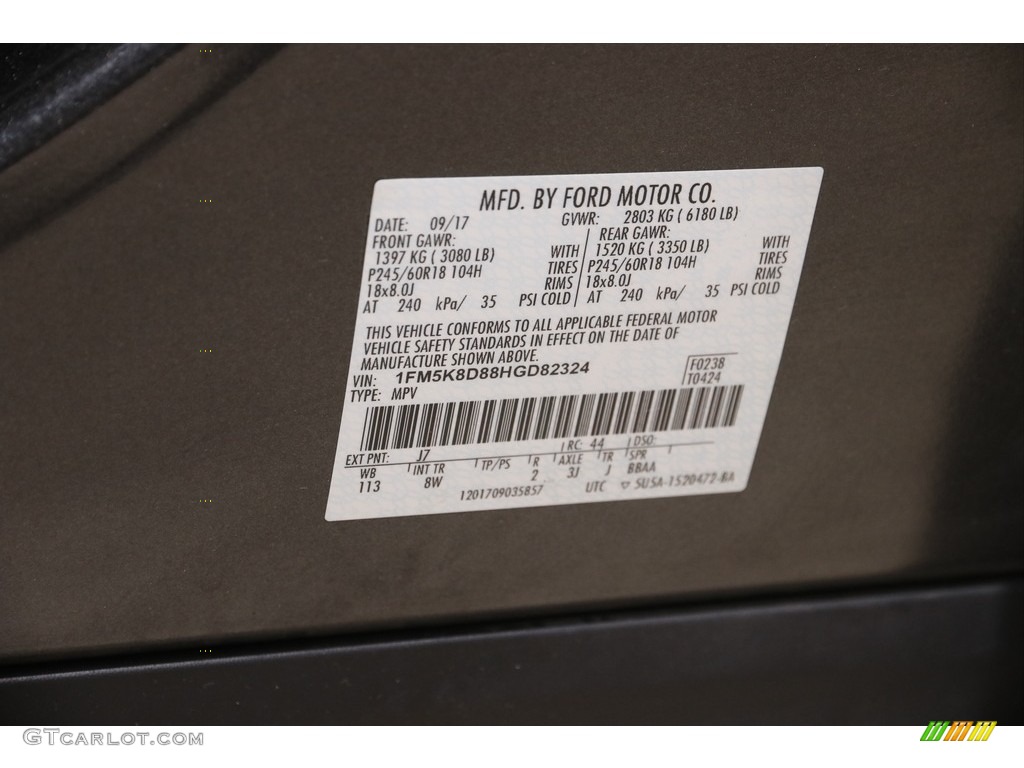 2017 Explorer XLT 4WD - Magnetic / Ebony Black photo #23