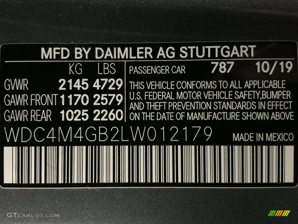 2020 GLB 250 - Mountain Grey Metallic / Black photo #37