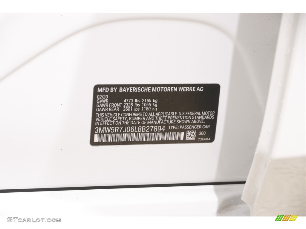 2020 3 Series 330i xDrive Sedan - Alpine White / Black photo #24