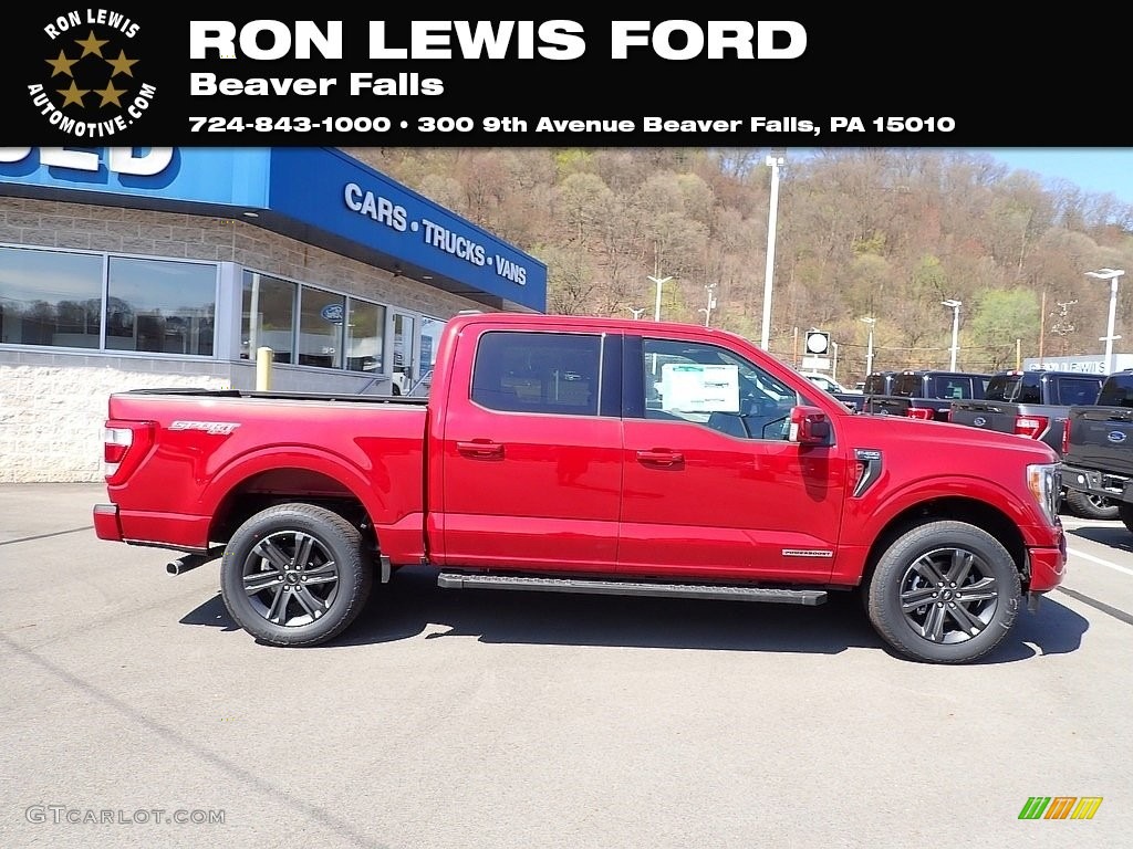 2023 F150 Lariat SuperCrew 4x4 - Rapid Red Metallic / Black photo #1