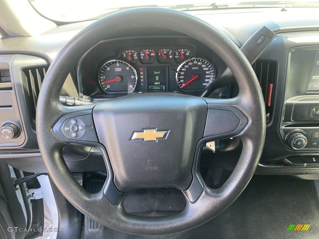 2018 Chevrolet Silverado 1500 WT Regular Cab Dark Ash/Jet Black Steering Wheel Photo #145943537