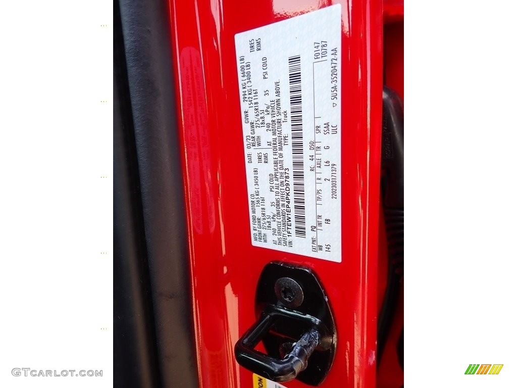 2023 F150 Color Code PQ for Race Red Photo #145943921