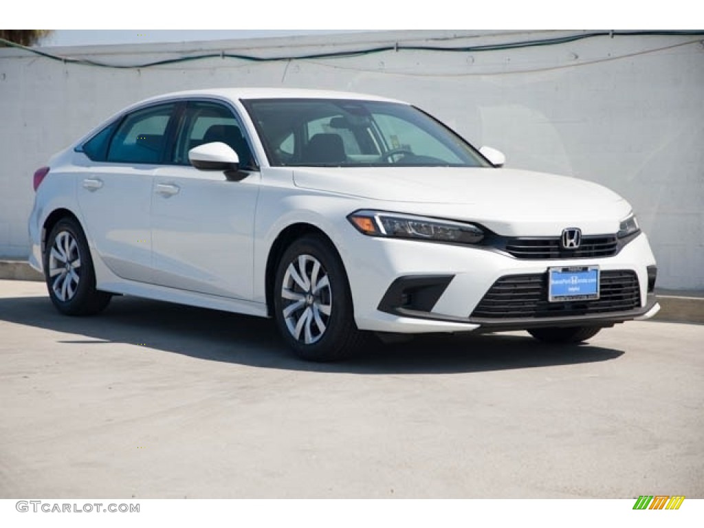 Platinum White Pearl 2023 Honda Civic LX Exterior Photo #145945856