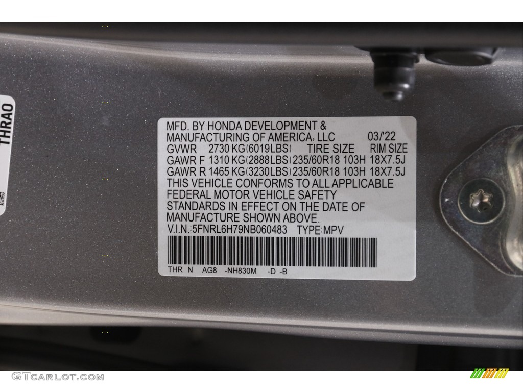 2022 Odyssey EX-L - Lunar Silver Metallic / Mocha photo #24