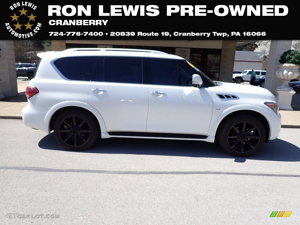2014 QX80 AWD - Moonlight White / Graphite photo #1