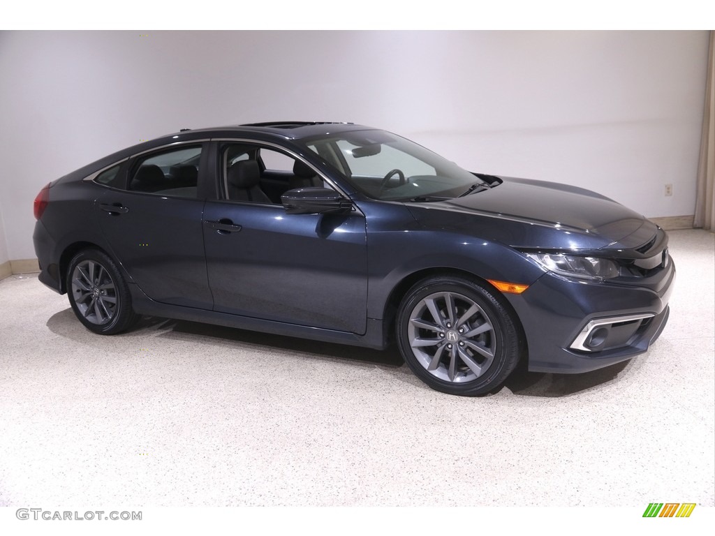 2019 Civic EX-L Sedan - Cosmic Blue Metallic / Gray photo #1