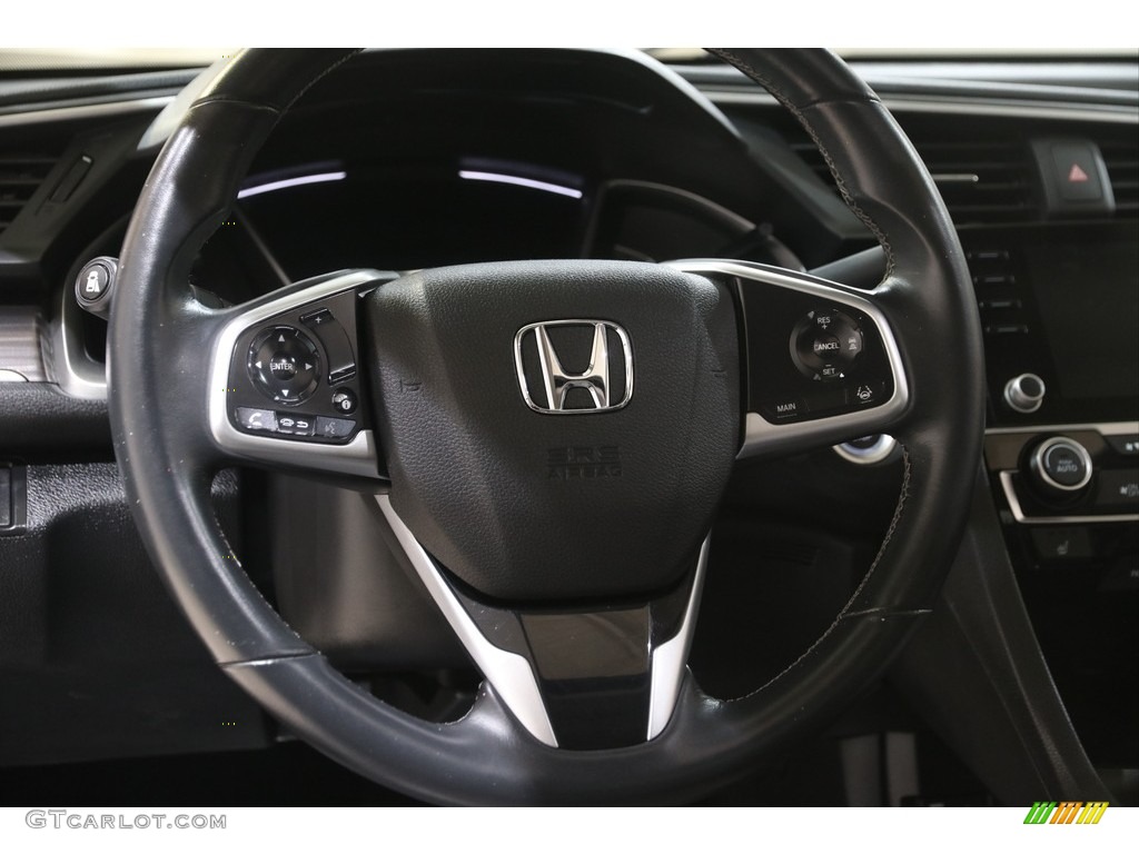 2019 Civic EX-L Sedan - Cosmic Blue Metallic / Gray photo #7