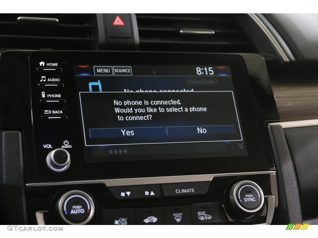 2019 Civic EX-L Sedan - Cosmic Blue Metallic / Gray photo #11