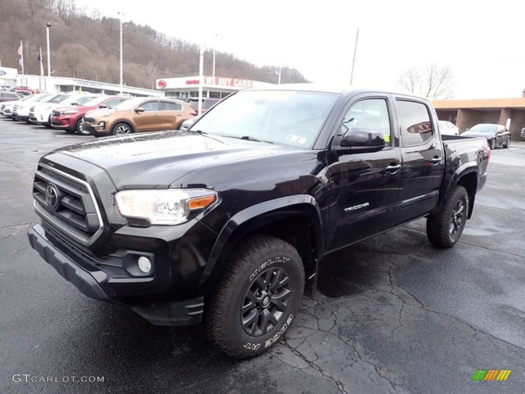 2021 Tacoma SR5 Double Cab 4x4 - Midnight Black Metallic / Cement photo #4