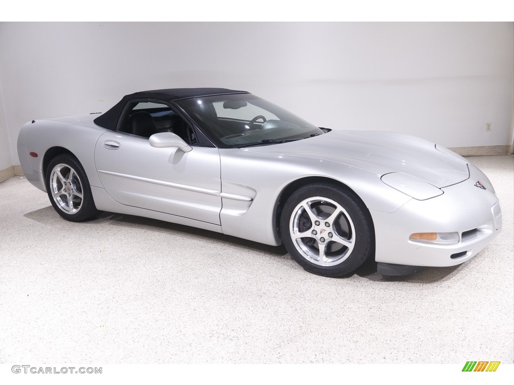 2001 Corvette Convertible - Quicksilver Metallic / Black photo #2