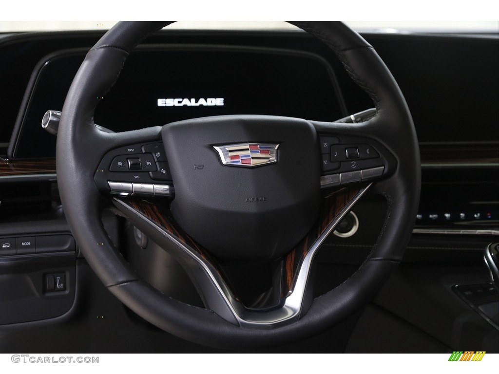 2023 Cadillac Escalade Premium Luxury AWD Jet Black Steering Wheel Photo #145953653
