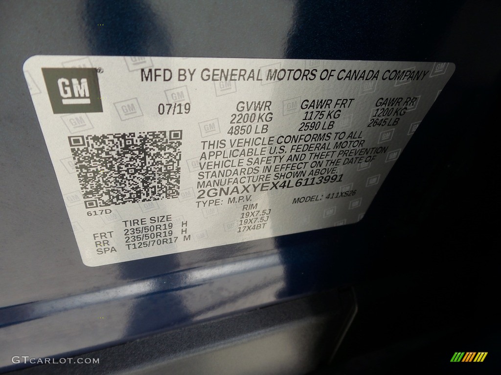 2020 Equinox Premier AWD - Pacific Blue Metallic / Jet Black photo #23