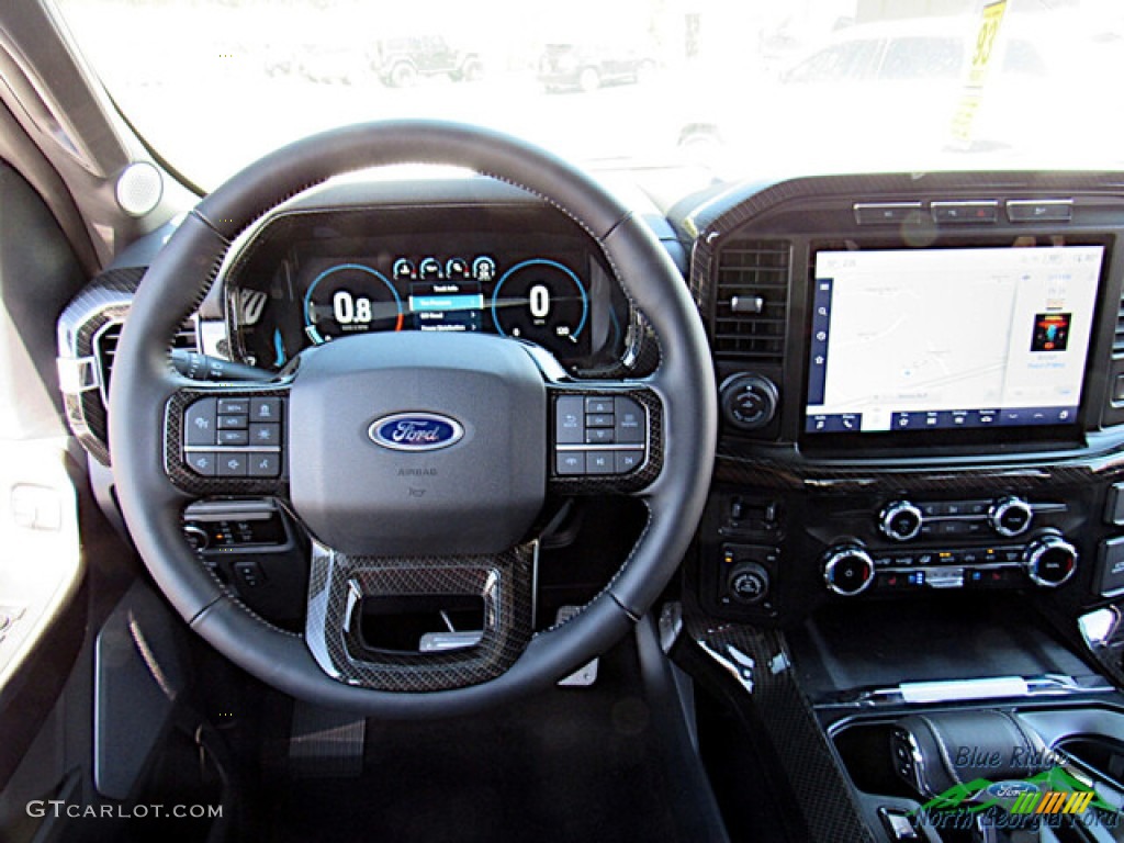 2023 Ford F150 Shelby Super Snake SuperCrew 4x4 Black Steering Wheel Photo #145963635