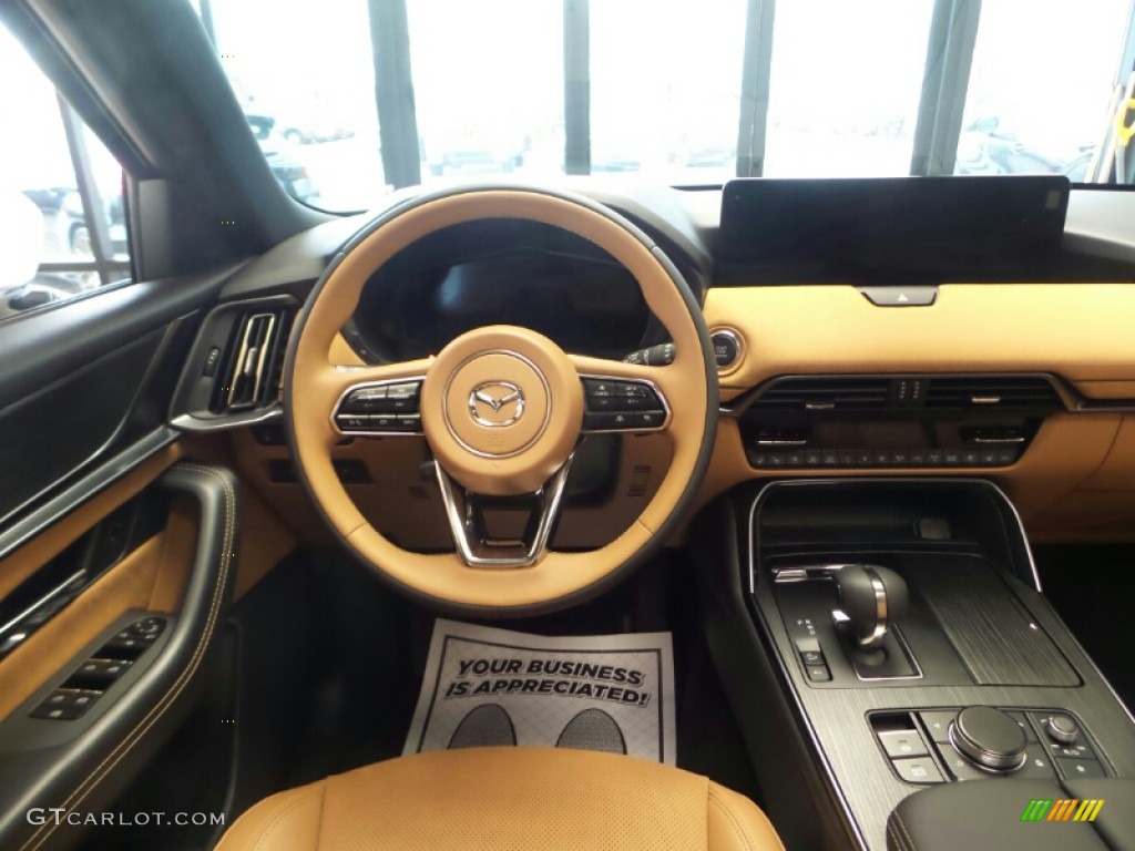 2024 Mazda CX-90 Premium Plus AWD Tan Steering Wheel Photo #145964509