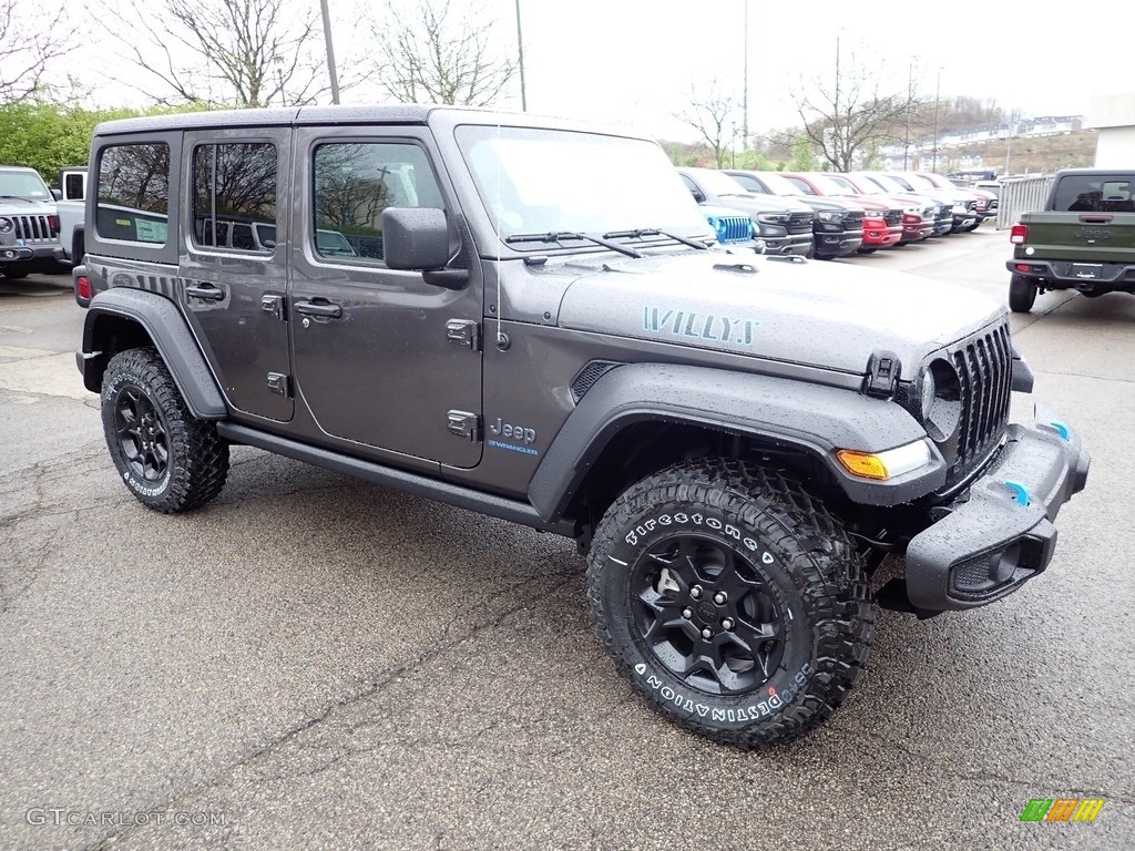 Granite Crystal Metallic 2023 Jeep Wrangler Unlimited Willys 4XE Hybrid Exterior Photo #145965037