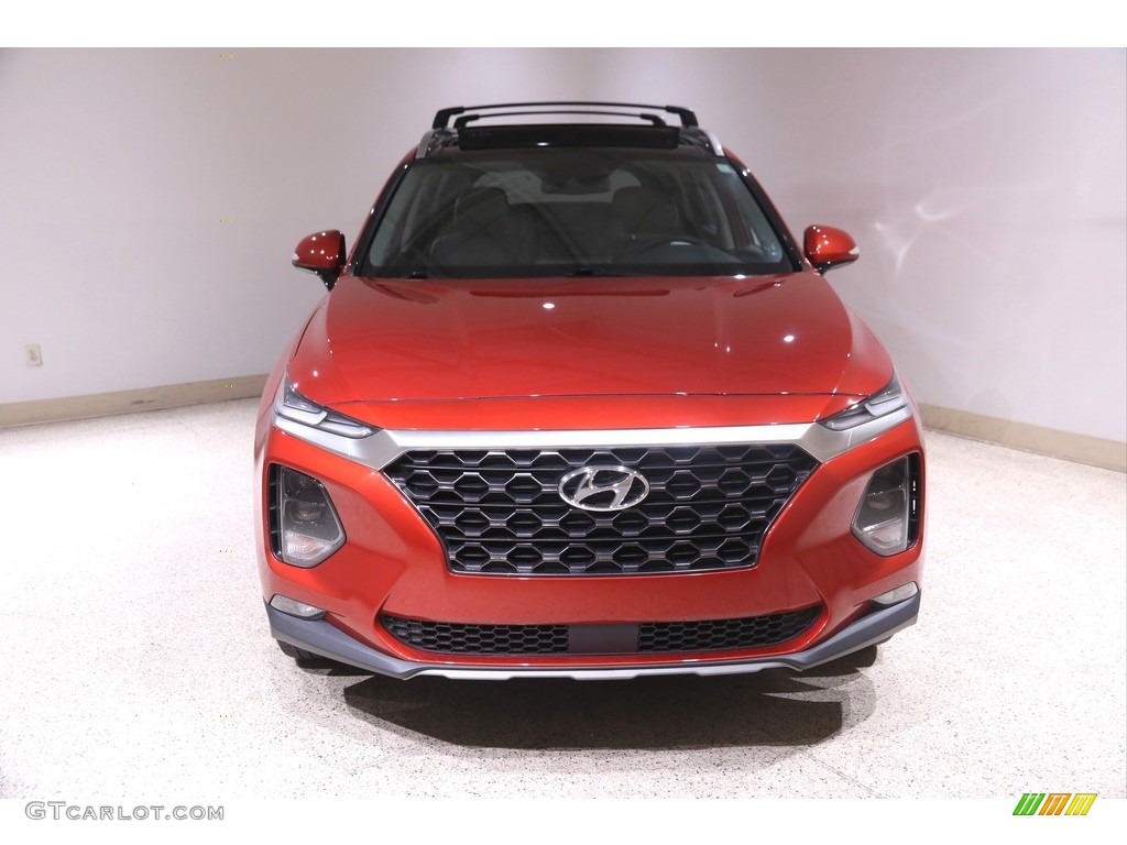 2020 Santa Fe SEL AWD - Lava Orange / Espresso/Gray photo #2