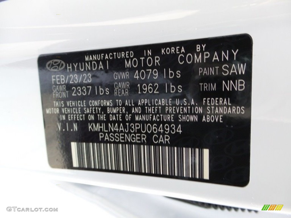 2023 Elantra Limited Hybrid - Ceramic White / Black photo #18