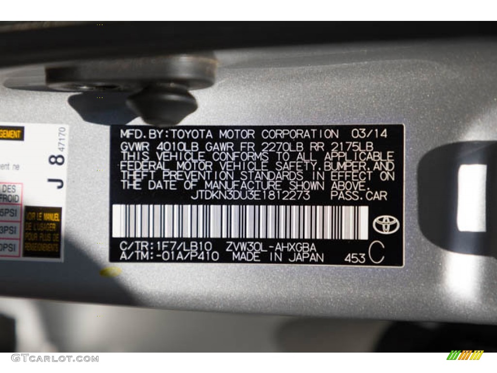 2014 Prius Four Hybrid - Classic Silver Metallic / Misty Gray photo #38