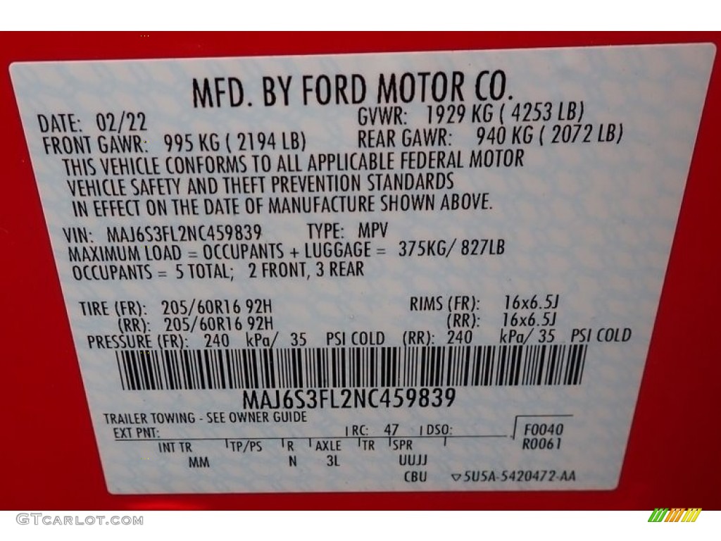 2022 EcoSport S 4WD - Race Red / Medium Stone photo #40
